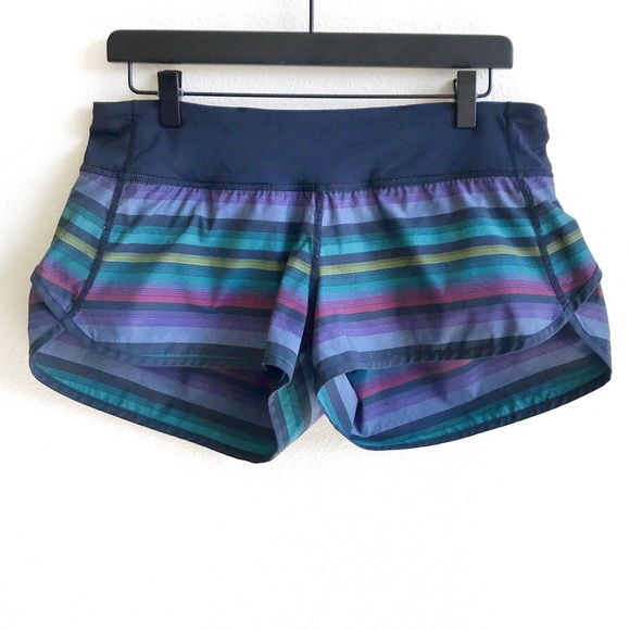 SOLD Lululemon RARE Poncho Stripe Speed Shorts 8 - Picture 2 of 8